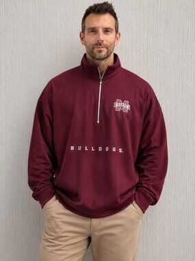 Mississippi State Bulldogs Quarter Zip Pullover 3XL Maroon Athletic Sweater